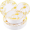 FLOWERCAT 60PCS Thanksgiving Plates & Gold Pumpkin Plates - Including 30PCS 10.25inch Thanksgiving Dinner Plates and 30PCS 7.5inch Thanksgiving Dessert Plates for Giving Thanks Theme Party-Ruum Studio Home