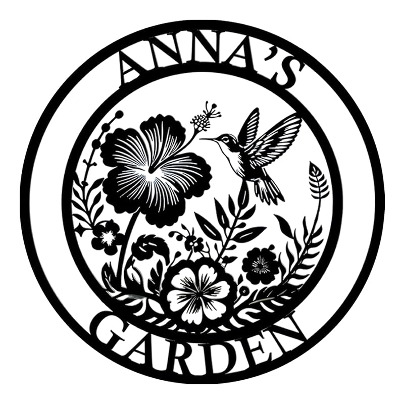 Custom Metal Garden Sign, Personalized Metal Home Garden Sign, Garden Gecor for Outside, Personalized Garden Signs with Name, Flower Garden Sign, Mom Grandma Women gifts-Ruum Studio Home