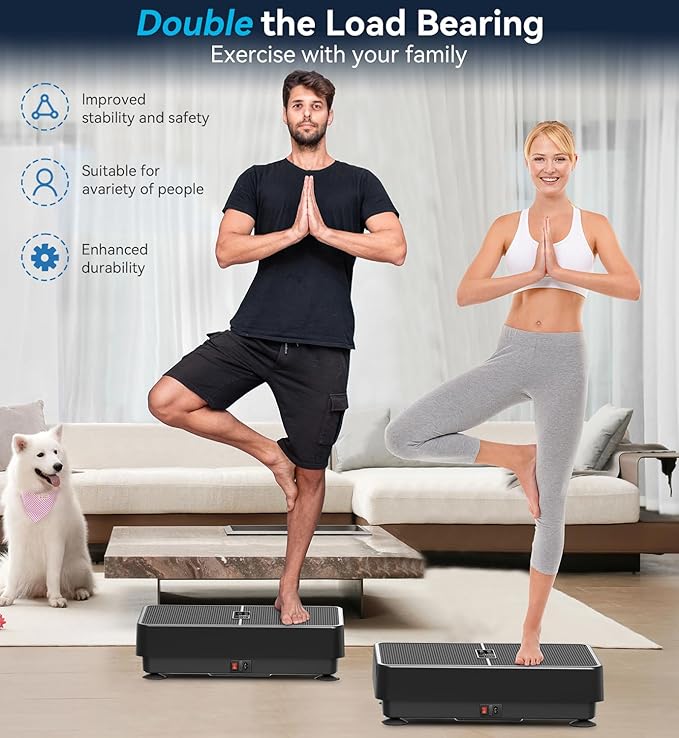 POWET Vibration Plate Exercise Machine for Weight Loss, Woukout & Lymphatic Drainage – Whole Body Vibrating with 99 Speed Levels & 5 Pre-Set Modes – Supports Up to 400lbs, Ideal for Home Use-Ruum Studio Home