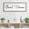 Sweet Dreams Wall Decor Above Bed 32x12 Inch Large Master Bedroom Hanging Wood Rustic Framed Farmhouse Sweet Dreams Sign Guest Room Aesthetic And Minimalist Over Bed Wall Art（Wood White）-Ruum Studio Home