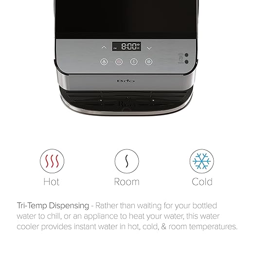 Brio 700 Series Moderna 3-Stage Filter Reduces PFAS & MicroplasticsTouch-Less Countertop Bottle-Less POU Tri-Temperature Digital Water Cooler Dispenser-Ruum Studio Home