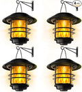 Otdair Solar Wall Lantern Outdoor, Flickering Flames Solar Sconce Lights Outdoor, Hanging Lamps Wall Mount for Front Porch, Patio and Yard, 4 Pack-Ruum Studio Home
