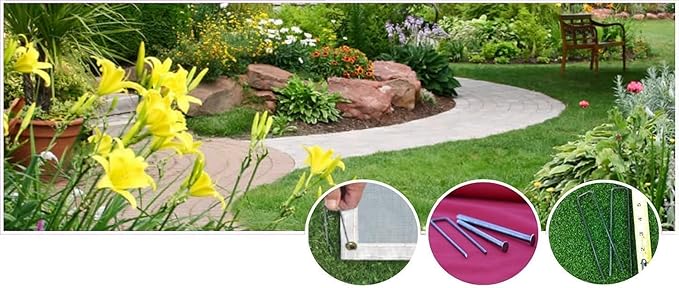 Ashman Garden Landscape SOD Staples and Stakes Pins for Weed Barrier Fabric, Ground Cover, Garden Hose, Lawn Drippers, Drip Irrigation Tubing, 1000 Pack Heavy Duty & Anti Rust-Ruum Studio Home