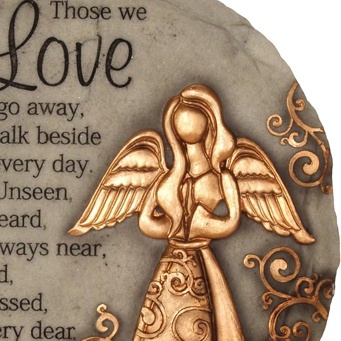Spoontiques - Garden Décor - Bronze Angel Stepping Stone - Decorative Stone for Garden-Ruum Studio Home