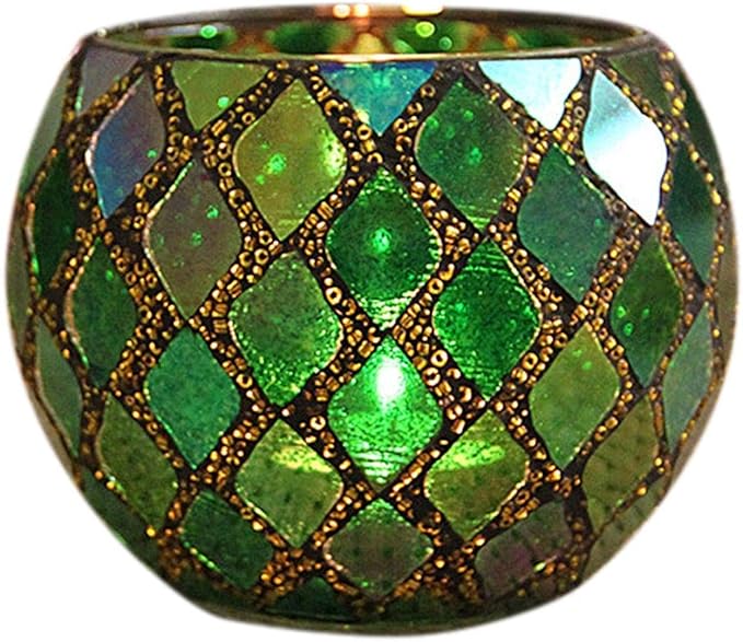 Votive Candle Holder Tea Lights - Glass Candle Holders, Mosaic Tealight Candle Holder, Candle Jar Cup for Wedding Centerpiece Party Table Decorations, Valentines Day Decor-Ruum Studio Home