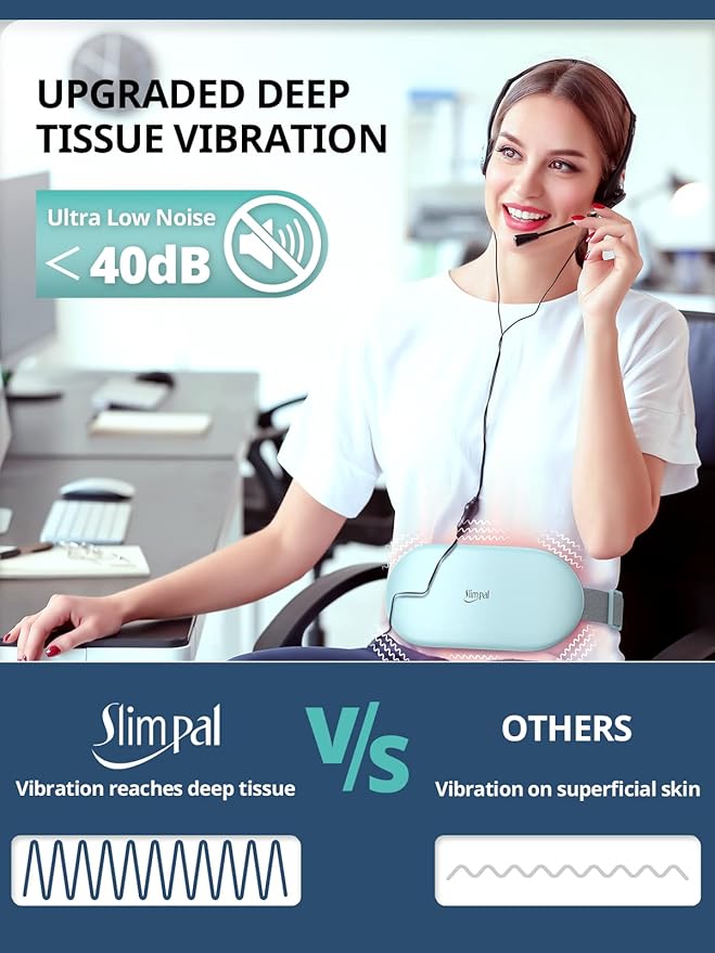 Slimpal Heating Pad for Period Cramps, Plus-Sized Portable Electric Heating Pad, Menstrual Cordless Heat Belt Back, Belly, Waist Pain Relief, Long-Lasting Battery, Gift for Her Girl Women, Light Blue-Ruum Studio Home