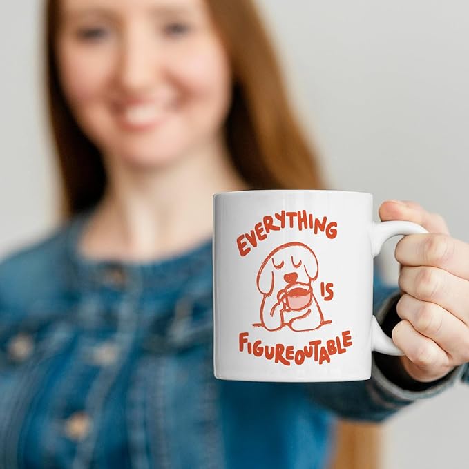 JINYO Funny Dog Coffee Mug, Dog Lovers Gifts for Women Men, Dog Gifts for Women,Dog Coffee Mug,Everything is Figureoutable Cup,Dog Mugs For Dog Lovers, Dog Cup, 11oz-Ruum Studio Home