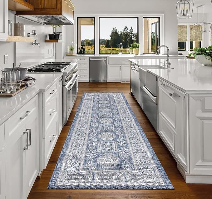 Keen Home Design Terrace Outdoor Runner Rug - 2x10 Washable Indoor/Outdoor Rug for Patio, Kitchen, Balcony, Beach, Garden, Deck and Porch, Size: 2'2"x9'11"-Ruum Studio Home