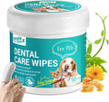 Dog Dental Care Finger Wipes - Teeth Cleaning Finger Wipes for Dog & Cats - Tooth Brushing Kit Dental Wipes for Dog - Reduces Plaque & Freshens Breath (50 PCS, Beef)-Ruum Studio Home