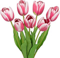 Artificial Tulips Flowers – 24" Long Stem Faux Tulips, 7PCS Real Touch Fake Red Tulip for Vase, Farmhouse, Kitchen, Spring & Wedding Home Decor-Ruum Studio Home