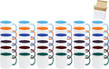 11oz White Ceramic Sublimation Coffee Mug in White Gift Box, 6 New Mixed Colors, Case of 36-Ruum Studio Home