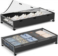 Under Bed Storage Containers with Wheels, 80L Extra-large Underbed Shoe Storage Organizer 2 Pack with Removable Lids, Large Rolling Under Bed Storage Dresser Drawers for Clothes Shoes Blankets-Ruum Studio Home