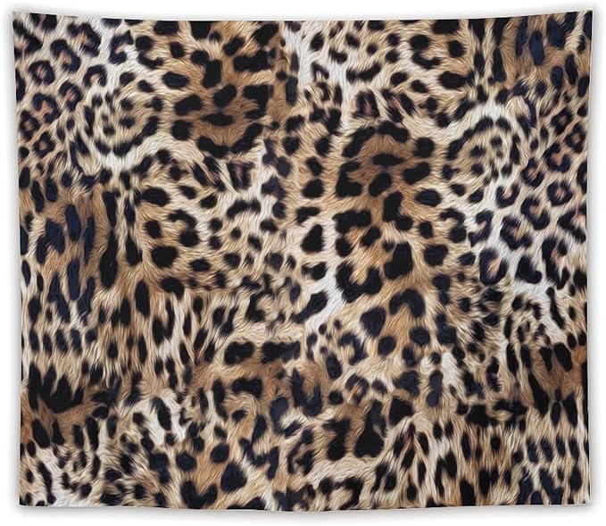 HZOHNAGO Leopard Print Tapestry Nature Wildlife Vintage Cheetah Fur Spot Animal Skin Wild Animals Spots Printed Wall Tapestry Painting Wall Hanging for Bedroom Living Room Dorm 60" W x 50" H-Ruum Studio Home