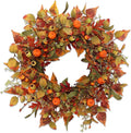 22 inch Artificial Fall Wreaths for Front Door,Autumn Wreath with Pumpkin and Maple Leaves Suitable for Indoor Outdoor Wall Porch Harvest Festival Thanksgiving Day Farmhouse Holiday Decor.-Ruum Studio Home