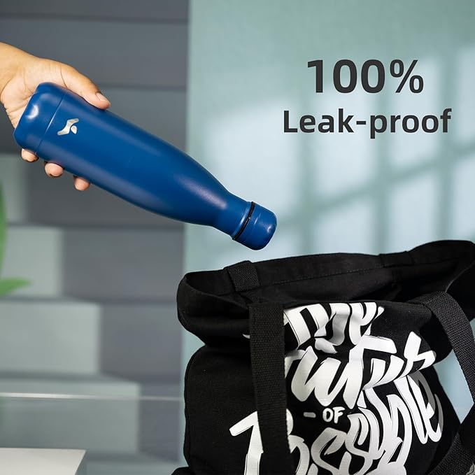 Insulated Water Bottles,17 oz Double Wall Stainless Steel Vacumm Metal Flask for Sports Travel,Blue-Ruum Studio Home