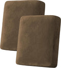 H.VERSAILTEX Velvet Stretch Couch Cushion Cover Plush Cushion Slipcover for Chair Loveseat Sofa Cushion Furniture Protector Seat Cushion Sofa Cover (2 Piece Medium Sofa Cushion Covers, Bronze Brown)-Ruum Studio Home
