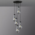 Bronze 5 Light Raindrop Chandeliers, Black Cluster Pendant Light Teardrop Dining Room Light Fixture Pendant Lights Kitchen Island, Hanging Ceiling Pendant Lighting for Entryway Living Room-Ruum Studio Home