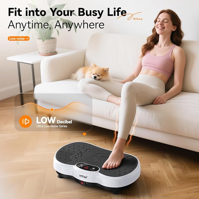 Vibration Plate Exercise Machine - 300 lbs Weight Capacity, 120 Speed Levels, 9 Workout Modes for Home Fitness, Muscle Toning & Weight Loss-Ruum Studio Home