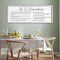 The Ten Commandments Rustic Bible Verse Framed Wall Art, 40''×15'' Positive Religious Christian Saying Sign for God Jesus Christ Prayer, Vintage Horizontal Holy Inspirational Catholic Scripture Decor-Ruum Studio Home