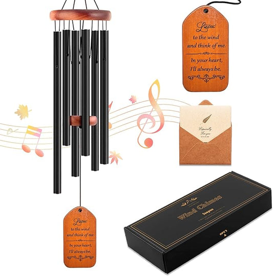 Sympathy Gift Baskets, 30" Wooden Memorial Wind Chimes for Loss of Loved One, Memorial/Bereavement/Condolence/Funeral Gifts, in Memory of a Loved One Mother Father-Ruum Studio Home