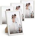 HAUS AND HUES 6x8 White Oak Wooden Picture Frame - Set of 4 6x8 Poster Frame - Premium Oak, Vertical Hang, Shatterproof Plexiglass - Ideal for Home, Room, Office (6x8-inch, White, Set of 4)-Ruum Studio Home