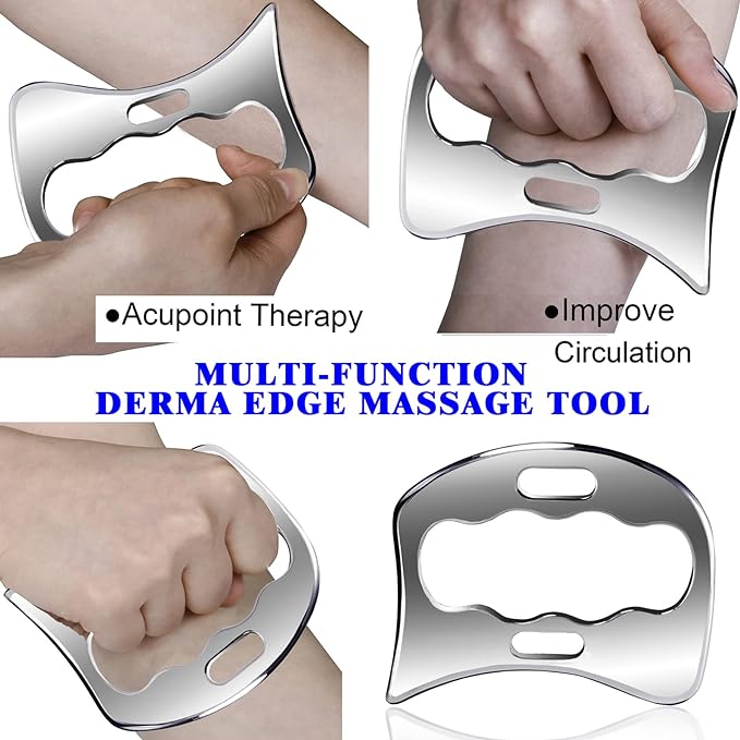 BYYDDIY 2 in 1 Stainless Steel Muscle Scraper Tools Set Gua Sha Massage Scraper Scraping Tool-Ruum Studio Home