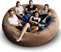 Bean Bag Chair for Adults 8FT,Soft Removable Cover for Teens/Girls Bedroom,Fluffy Giant Round Floor Beanbag Lounger Chairs (No Filler,Tan)-Ruum Studio Home