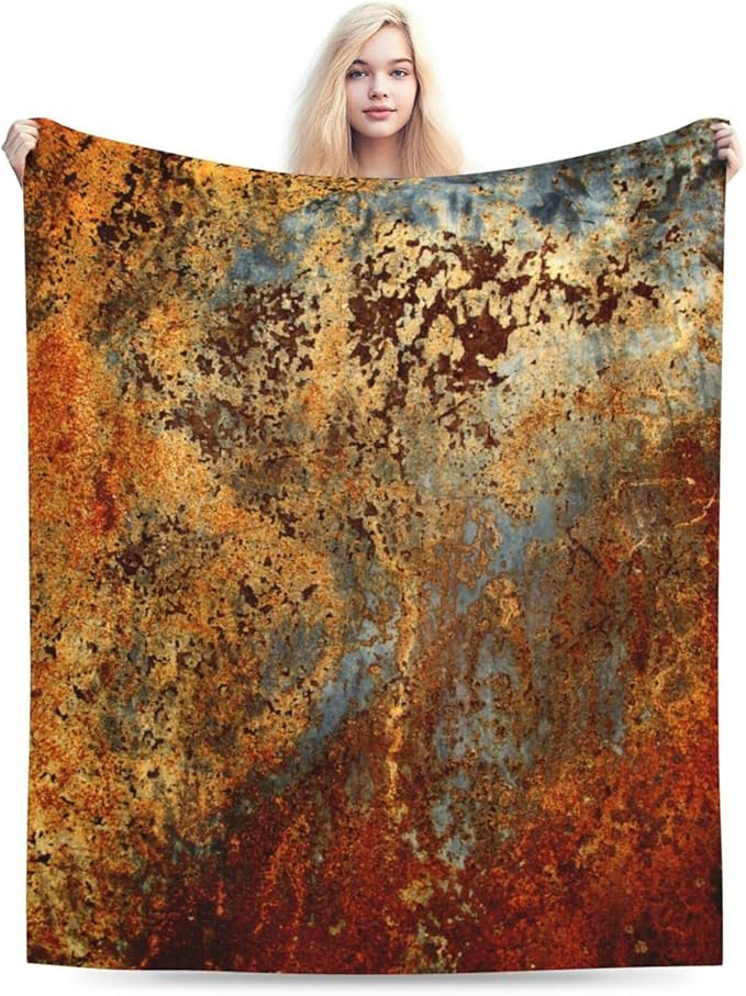 HGOD DESIGNS Brown Rust Colorful Metal Rusty Steel Iron Structure Blanket Throw Blanket Soft Comfortable for Sofa Chair Bed Office 40" x50-Ruum Studio Home