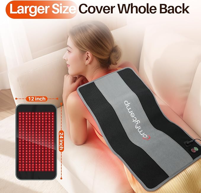 Comfytemp 24’’ x 12’’ Large Red Light Therapy Pad for Body, Near Infrared Light Therapy Wrap with Timer, 242 LEDs Light Therapy Pad for Back Shoulder Joint Muscle Pain Relief, 32W-Ruum Studio Home
