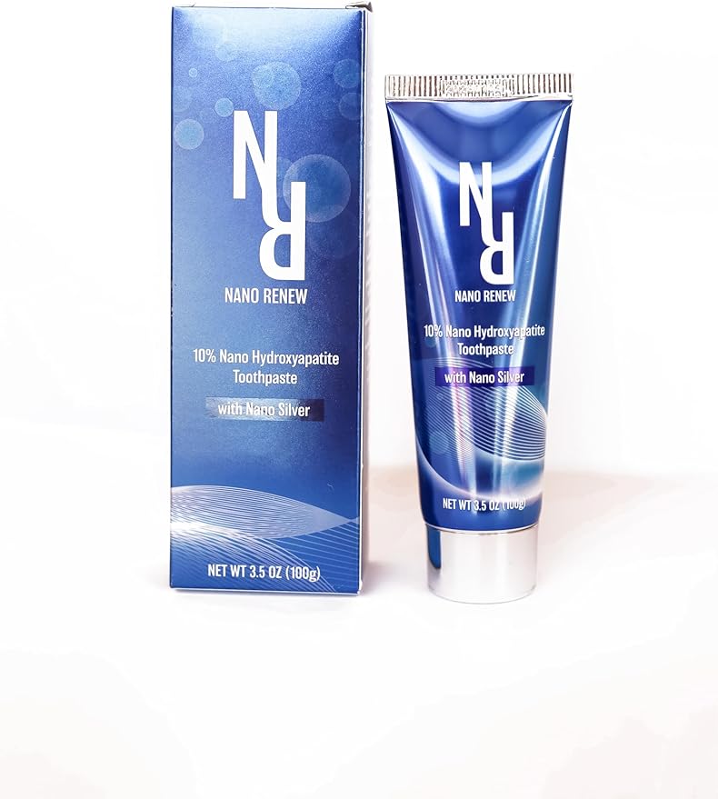 10% Nano Hydroxyapatite Toothpaste (Fluoride Free), with Nano Silver, Natural, Remineralizing, Whitening, Sensitive Teeth, SLS Free, Xylitol Nano-Hydroxyapatite Toothpaste for All Ages, 3.5 oz-Ruum Studio Home