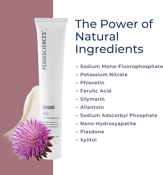 PerioSciences Sensitive AO Pro Toothpaste with Nano Hydroxyapatite 3 fl oz / 90ml - Pack of 2-Ruum Studio Home