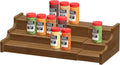 Bamboo Spice Rack Cabinet Organizer - 3 Tier Wooden Expandable Walnut Display Shelf-Ruum Studio Home