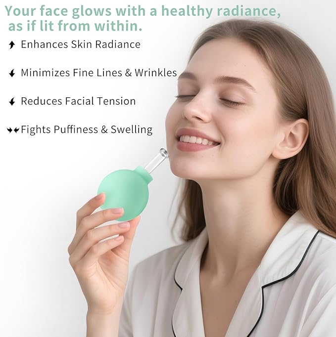 Meifuly Facial Cupping Set, 4 PCS Silicone Vacuum Suction Face Massage Cups, Skin Tightening Kit for Eyes, Face and Body (Green)-Ruum Studio Home