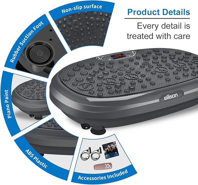 EILISON FitMax 3D XL Vibration Plate Exercise Machine - Whole Body Workout Vibration Platform w/Loop Bands - Lymphatic Drainage Machine for Weight Loss, Shaping, Wellness, Recovery-Ruum Studio Home