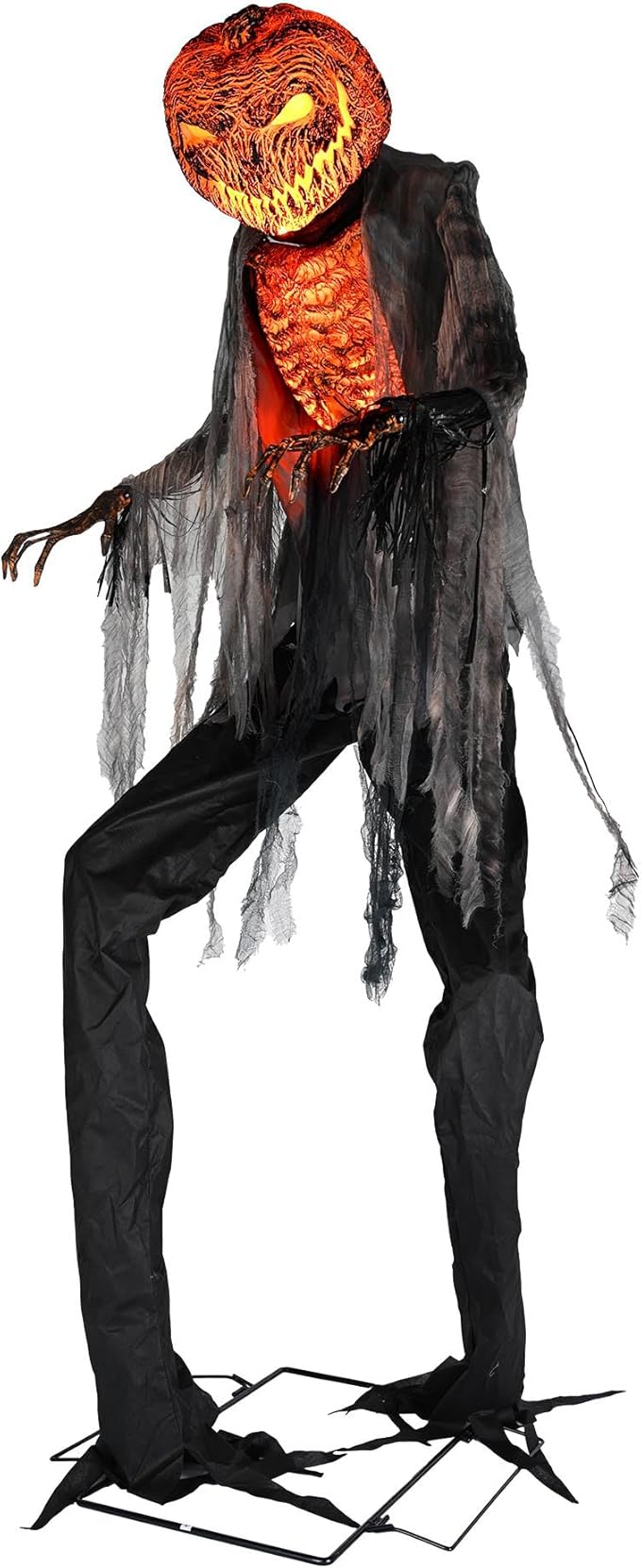 AW 7 Ft Scary Giant Large Animated Halloween Decorations Evil Monster Alien, Jack-O-Lantern Pumpkin Props, Horror Halloween Party Motion & Sound Activated Glowing Head 2025-Ruum Studio Home