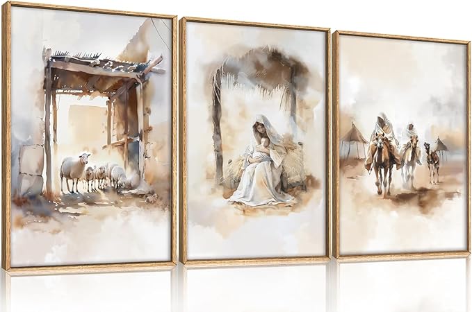 HPINUB Jesus Easter Framed Canvas Wall Art Set,Large Religious Christian Bible Verse Wall Decor,Resurrection Sunday Artwork for Living Room,Church Christian Easter Gift -24"x36"x3-Ruum Studio Home