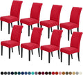 Joccun Chair Covers for Dining Room Set of 8, Dining Chair Slipcovers Stretch Dining Room Chair Covers Seat Protector,Washable Parsons Chair Cover for Home,Hotel,Banquet(Ruby,8 Pack)-Ruum Studio Home