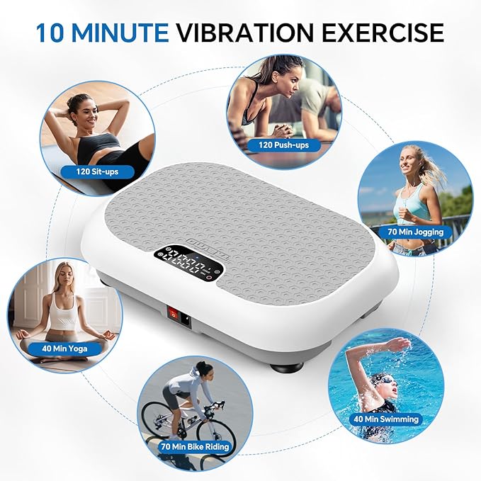 Vibration Plate Exercise Machine Weight Loss, Full Body Shaker Workout Vibration Plates Lymphatic Drainage, Stand Shake Vibrating Plate for Women Men 450 Lbs Capacity Fitness Platform-Ruum Studio Home