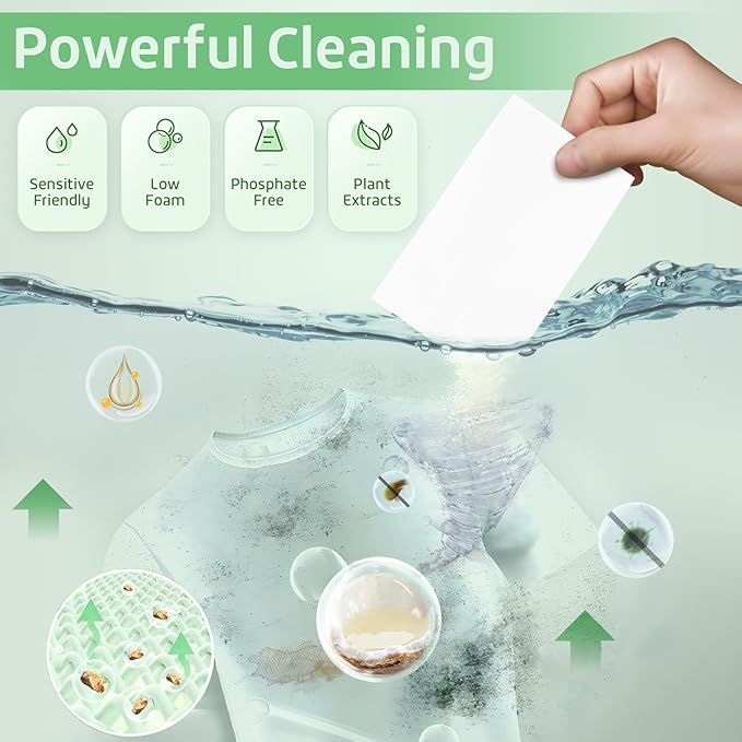 Poesie Laundry Detergent Sheets 3 Pack 480 Count 240 Loads Laundry Detergent for Travel Home Save Space Portable Laundry Strips Hypoallergenic Concentrated Soap Sheets Washing HE Fragrance Free-Ruum Studio Home