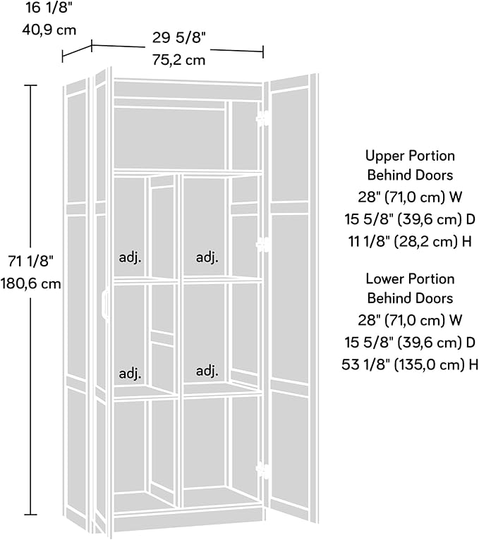Sauder Select Storage Cabinet, Pantry Cabinet Kitchen Storage with Adjustable Shelves, Bathroom Storage Cabinet, in Highland Oak-Ruum Studio Home