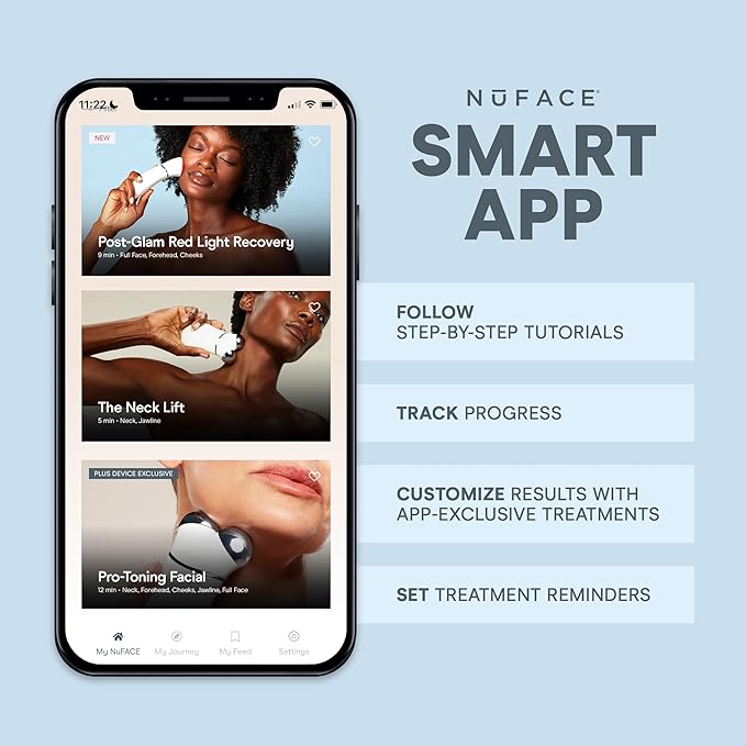 NuFACE TRINITY+ Microcurrent Facial Device + LED Red Light Wrinkle Reducer Attachment - FDA Cleared Skin Tightening Device + Microcurrent Gel Activator & Silk Creme-Ruum Studio Home