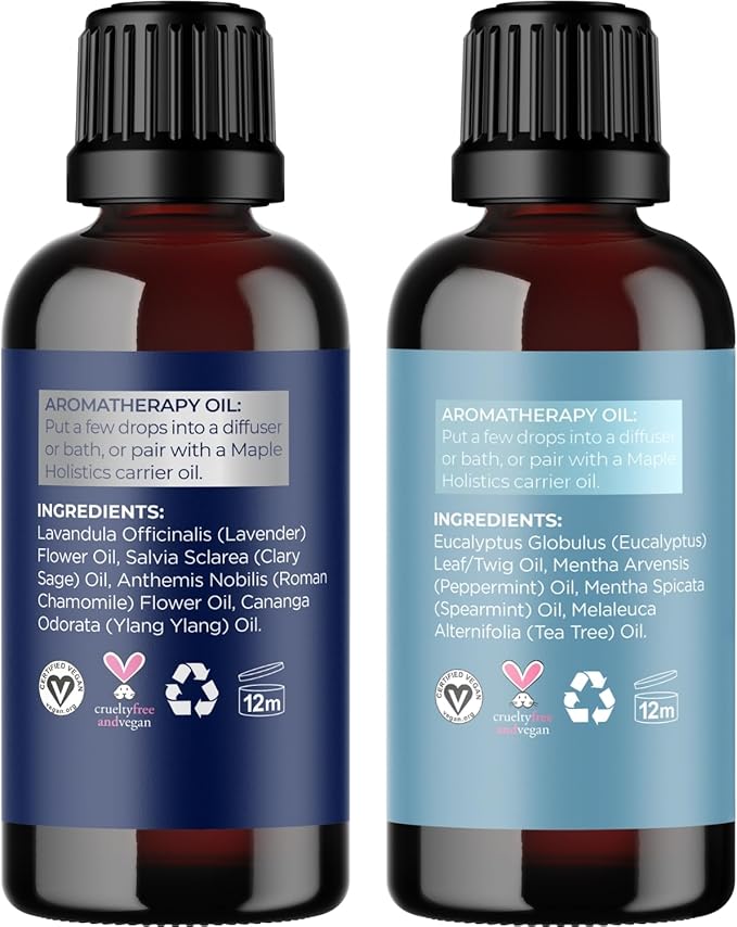 Aromatherapy Essential Oil Blends for Diffusers - Diffuser Essential Oil Set with Dream Essential Oil Blend and Breathe Essential Oil Blend - 100% Pure Must Have Aromatherapy Oils - 1 Fl Oz Each-Ruum Studio Home