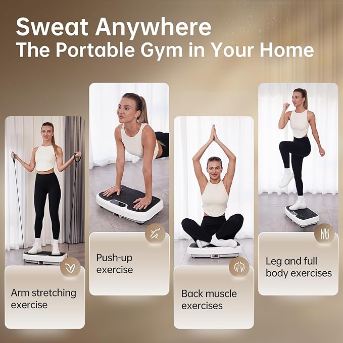 YAMO Vibration Plate Exercise Machine, Vibrating Plate for Lymphatic Drainage & Weight Loss, 350lbs Capacity Whole Body Shaking Workout Fitness Platform-Ruum Studio Home