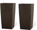 2Pcs 23in High Large Plant Pots Planter-Self-Watering,Modern Planter with Drain Holes,Water Level Monitor,Inner Bucket for Indoor/Outdoor Front Porch Patio,Brown Rattan-Ruum Studio Home