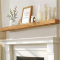 72x7x3 Fireplace Mantel - Solid Rustic Wood - Wall Mounted Floating Shelf with Invisible Heavy Duty Steel Bracket (Natural Wood)-Ruum Studio Home