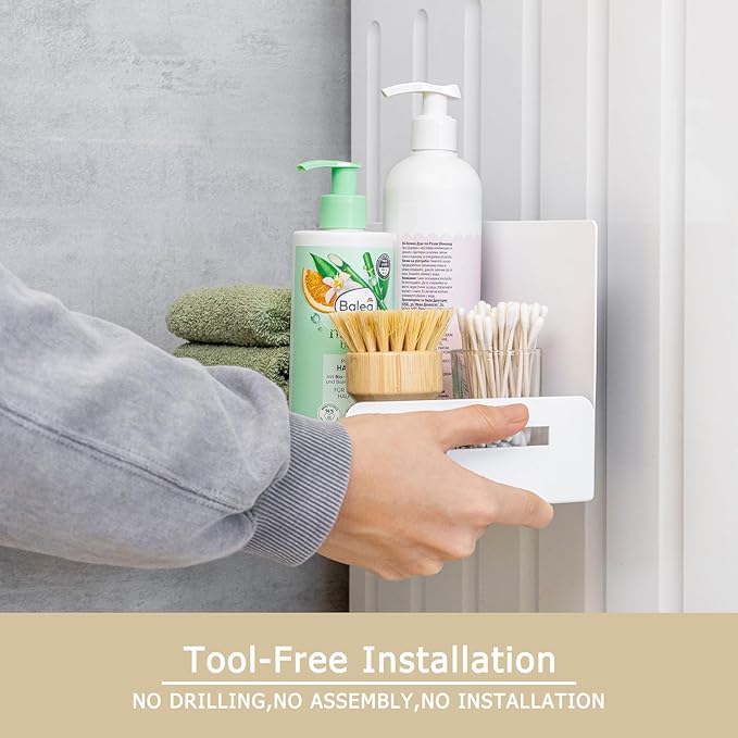 2-Pack Magnet Spice Rack For Refrigerator, White Magnetic Shelves for Classroom, 6" Deep Magnetic Shelf for Fridge Kitchen and Garage Tools Organizing, Heavy Duty 20LB Capacity-Ruum Studio Home