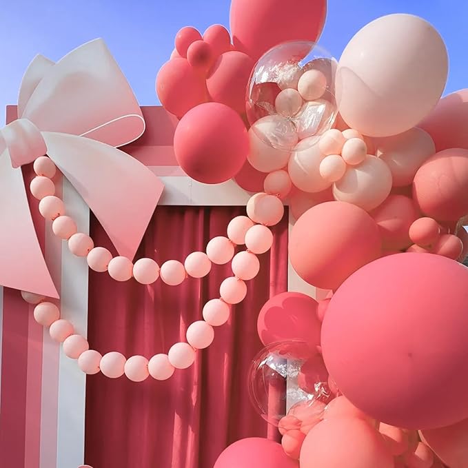 130pcs Retro Hot Pink Balloons Different Sizes 18" 12" 10" 5" Blush Hot Pink Latex Balloon Garland Arch Kit for Birthday Baby Shower Valentine's Day Wedding Gender Reveal Party Decorations-Ruum Studio Home