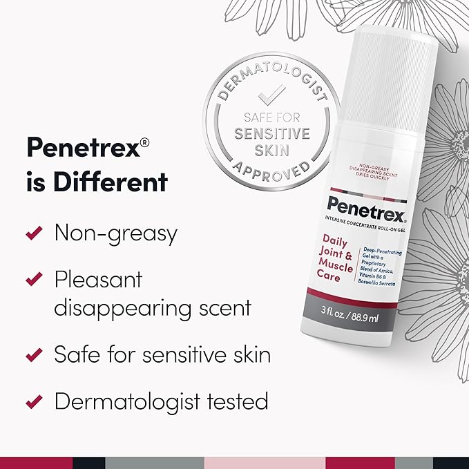 Penetrex Joint & Muscle Therapy - Soothing Gel for Back, Neck, Hands, Feet - Premium Whole Body Rub with Arnica, Vitamin B6 & MSM - 3oz Roll On Gel (2-Pack)-Ruum Studio Home