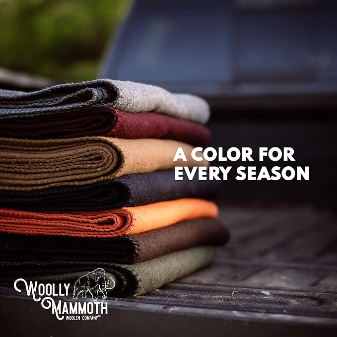 Woolly Mammoth Woolen Company Merino Wool Camping Blanket - 66 x 90 in - Navy Blue - Heavyweight Insulated Outdoor Throw Blanket for Camping & Hiking & Backpacking-Ruum Studio Home