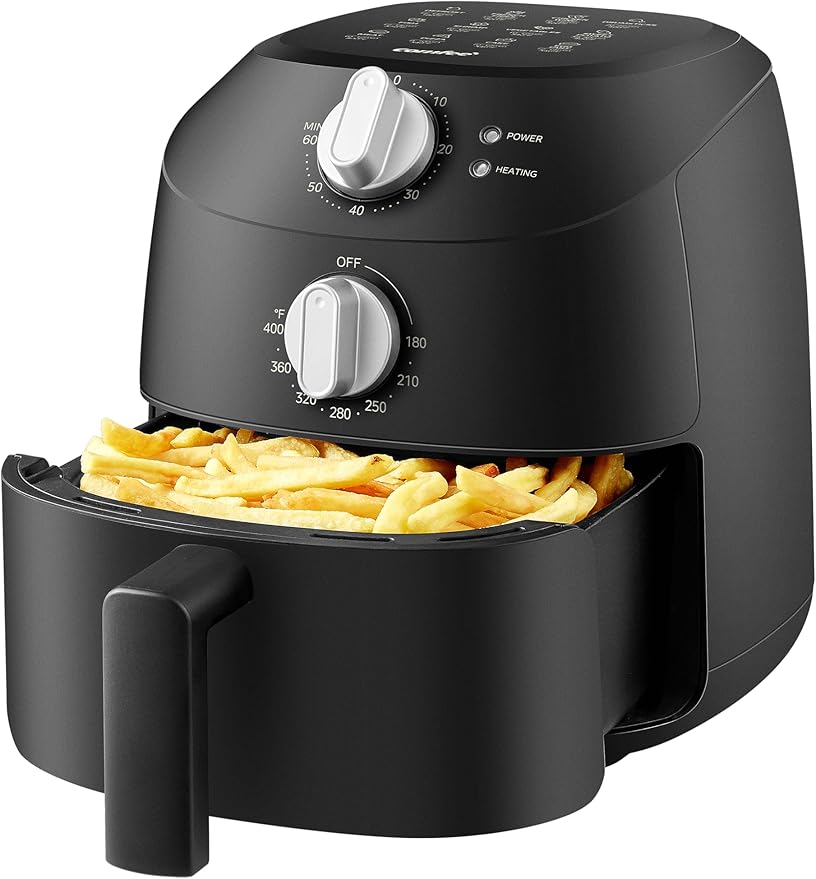 COMFEE' Compact 2.1 Quart Air Fryer with 12 Menu Options, Adjustable Timer & Temperature Control 180-400 degrees F, Dishwasher-Safe Nonstick Fry Basket with Stainless Steel Finish-Ruum Studio Home